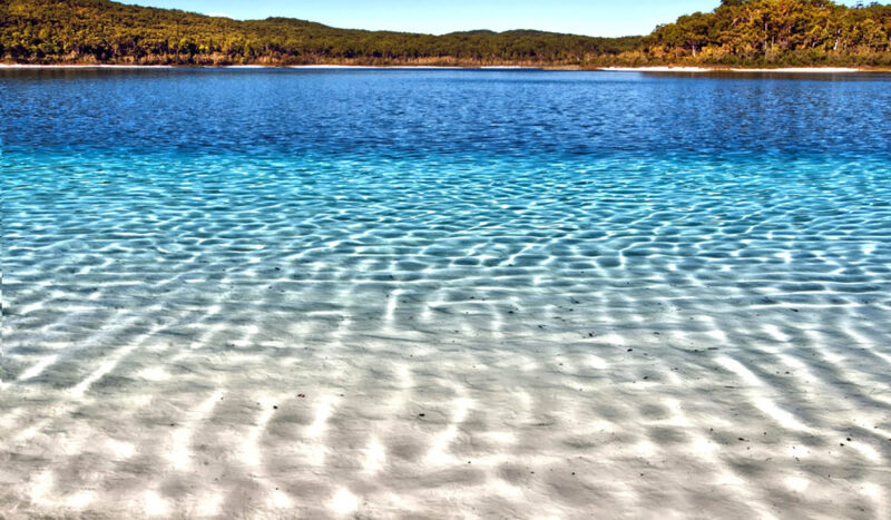 Different shades of blue at Lake McKenzie.