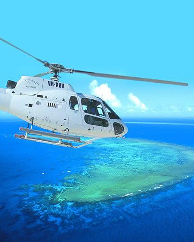 Helicopter and diving coral coast