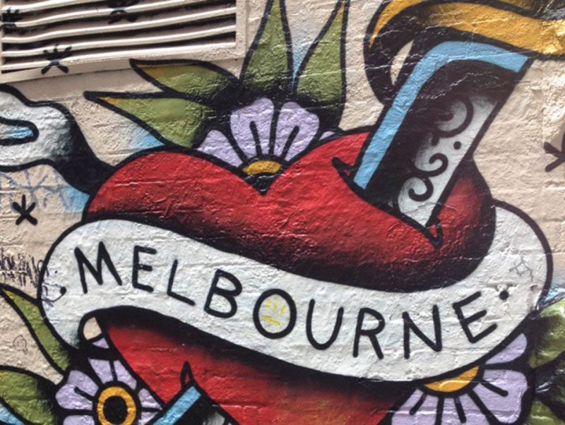 Melbourne street art, heart, Australia