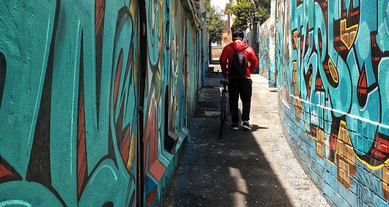 Melbourne street art passerby