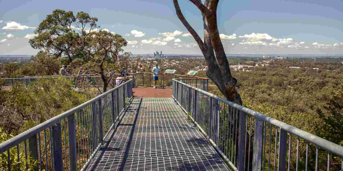 City Beach elevated footbridge at Bold Park nature reserve Perth views, Australia