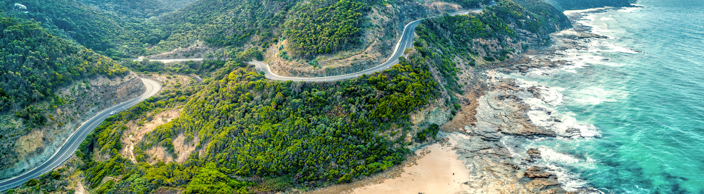 Bends of the famous Great Ocean Road