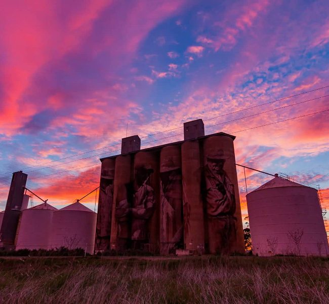 Brim Silos Sunrise, Silo Art Trail, Victoria, Australia @Pale Blue Dot Photography
