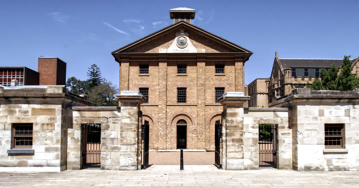 The Hyde Park Barracks, popular colonial landmark in the historic precinct of Sydney, Australia