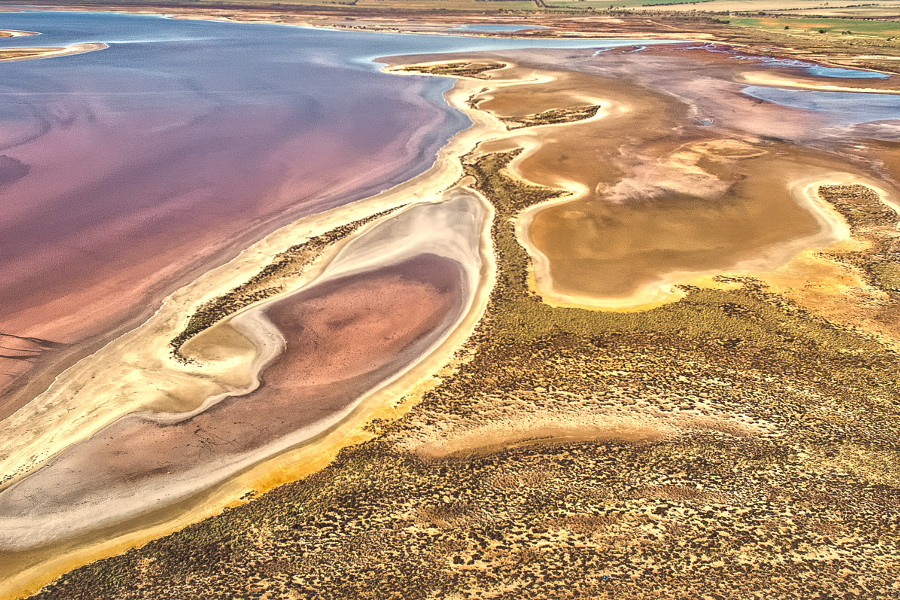 Lake Tyrrell salt infused shallow water, Australia