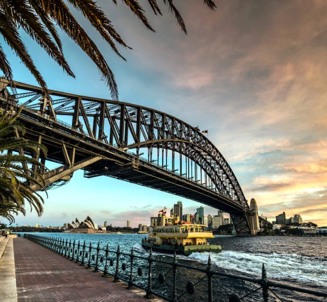 Sydney Harbour with iconic ferry shape, Australia