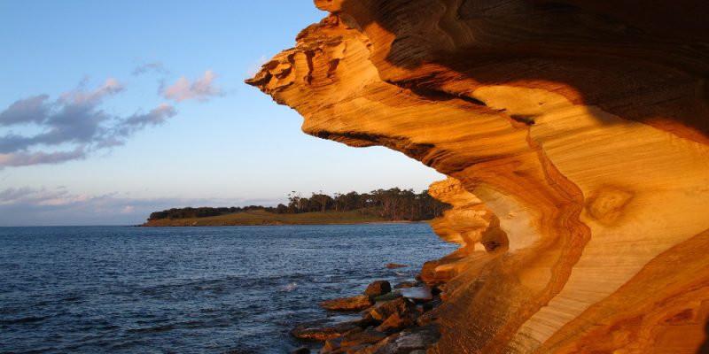 Painted cliffs, Maria Island National Park, Tasmania, Australia @Stefanos-Nikologianis