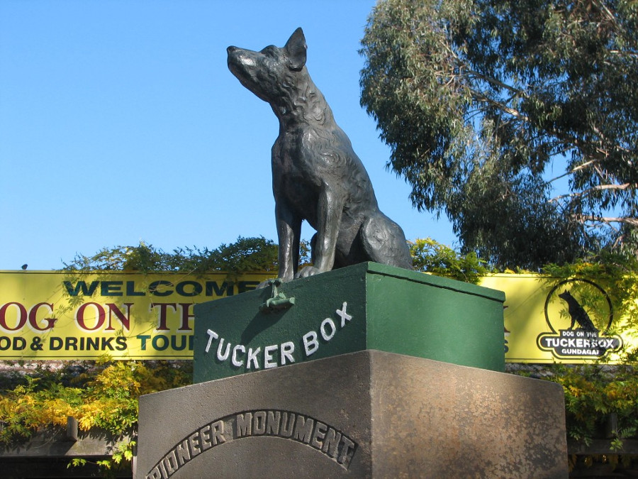 Aussie Dog on the Tuckerbox, Australia @TravelNotes