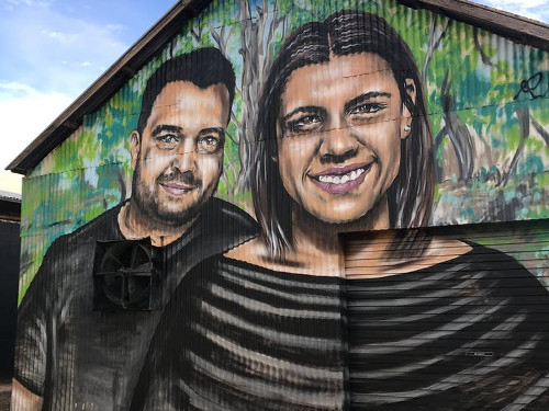 Local People ft. Dane Simpson and Jada Whyman - by Reuben Broughtwood, Cadell Place Murals, Wagga Wagga, Australia @VisitNSW