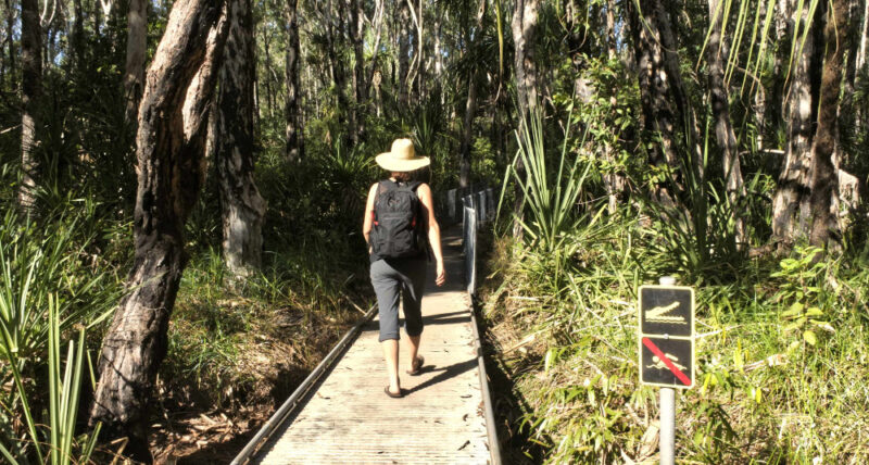 Crocodile beware notices are everywhere in Kakadu National Park Australia