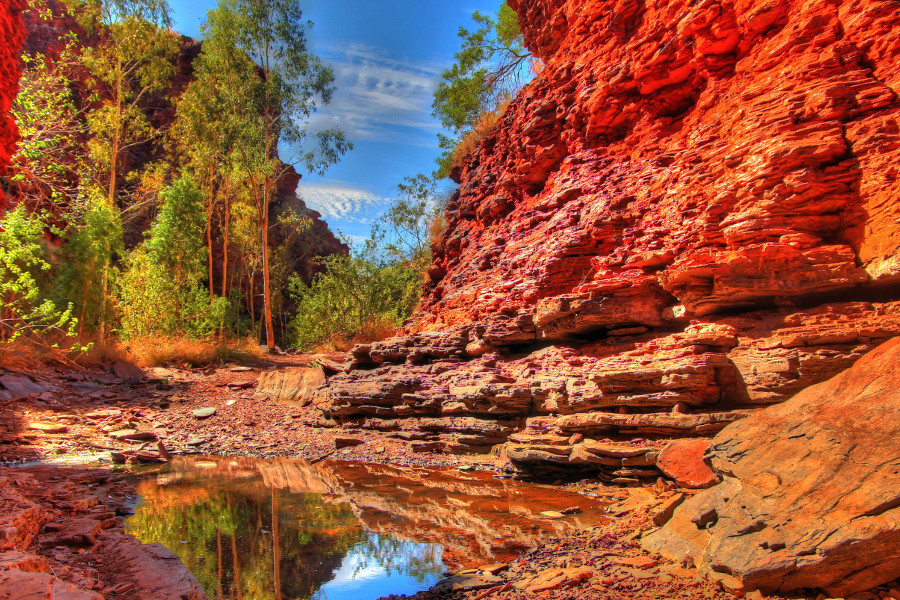 Karijini classic red rocks of Western Australia outback, Australia