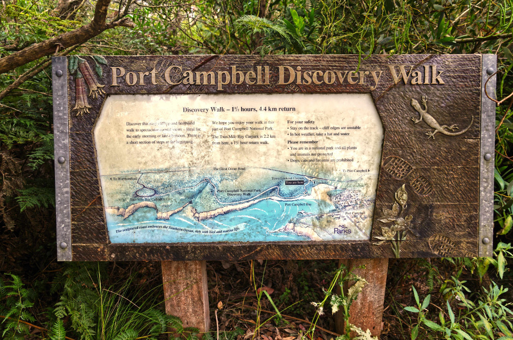 Port Campbell Discovery Walk signage, Great Ocean Road, Australia